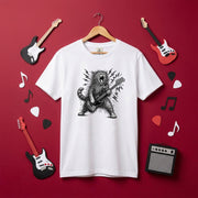 かっこいい猫 | 暴れる猫 ベーシスト エレキベース ロックTシャツ【猫好き・愛猫家・音楽好き・ギフトに最適】