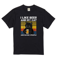 I LIKE BEER AND MY CAT｜猫／犬が選べるTシャツ