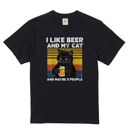 I LIKE BEER AND MY CAT｜猫／犬が選べるTシャツ