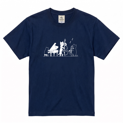 猫ジャズバンド 猫Tシャツ ｜音楽好きに人気