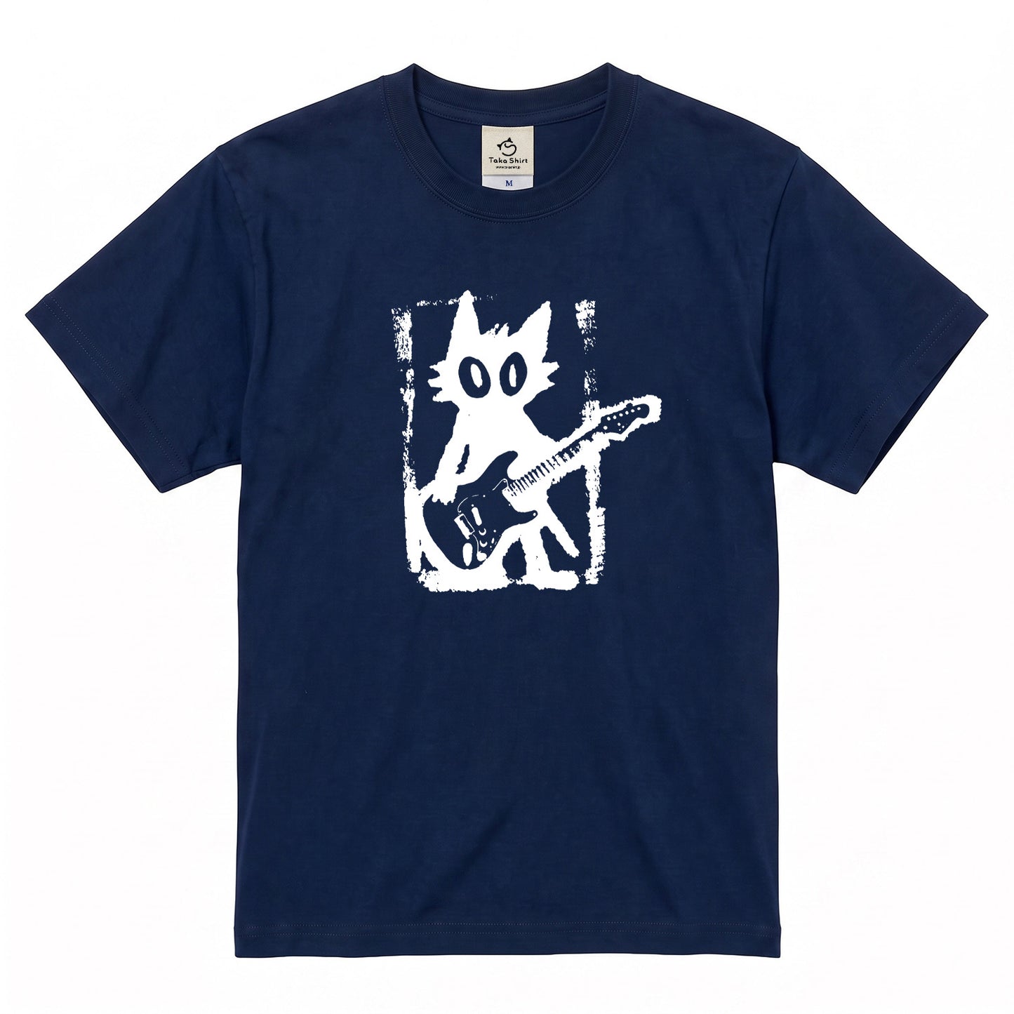 猫ギターロック Tシャツ | 音楽好きに人気