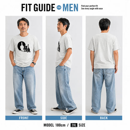 猫の影 中指 Tシャツ ｜ 猫好き・おもしろ・シュール・ジョークに人気