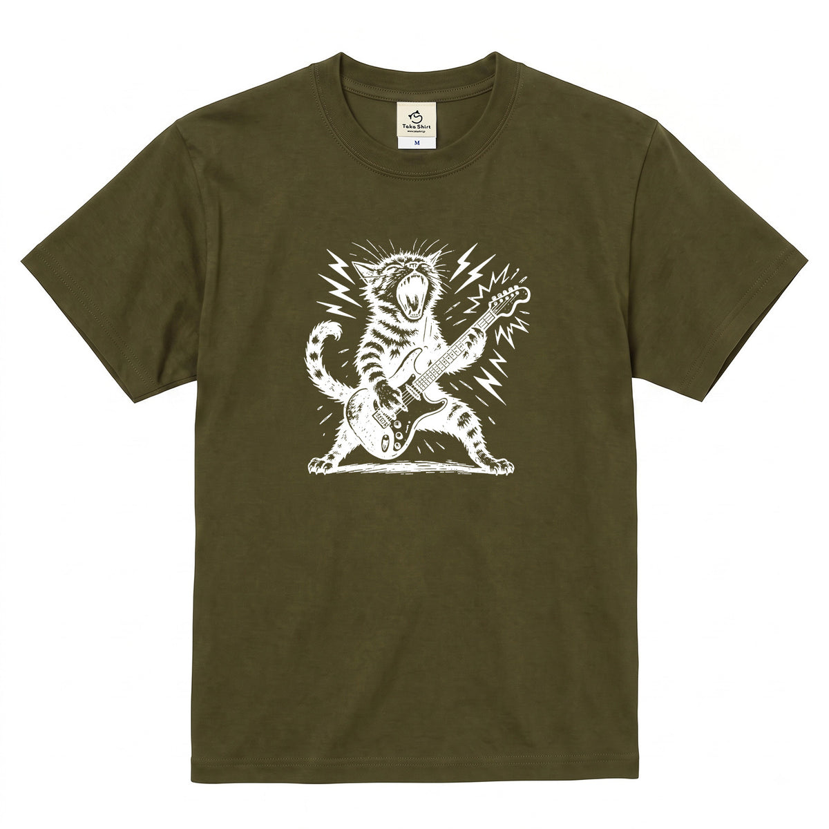 ロック猫ギター Tシャツ | 音楽好きに人気