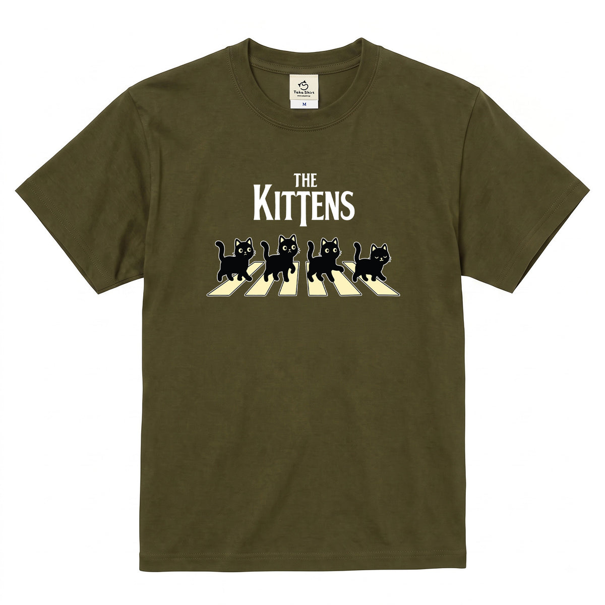 THE KITTENS | 横断歩道 ゆるかわ 子猫 パロディTシャツ【猫好き・愛猫家・イベント・ギフトに最適】