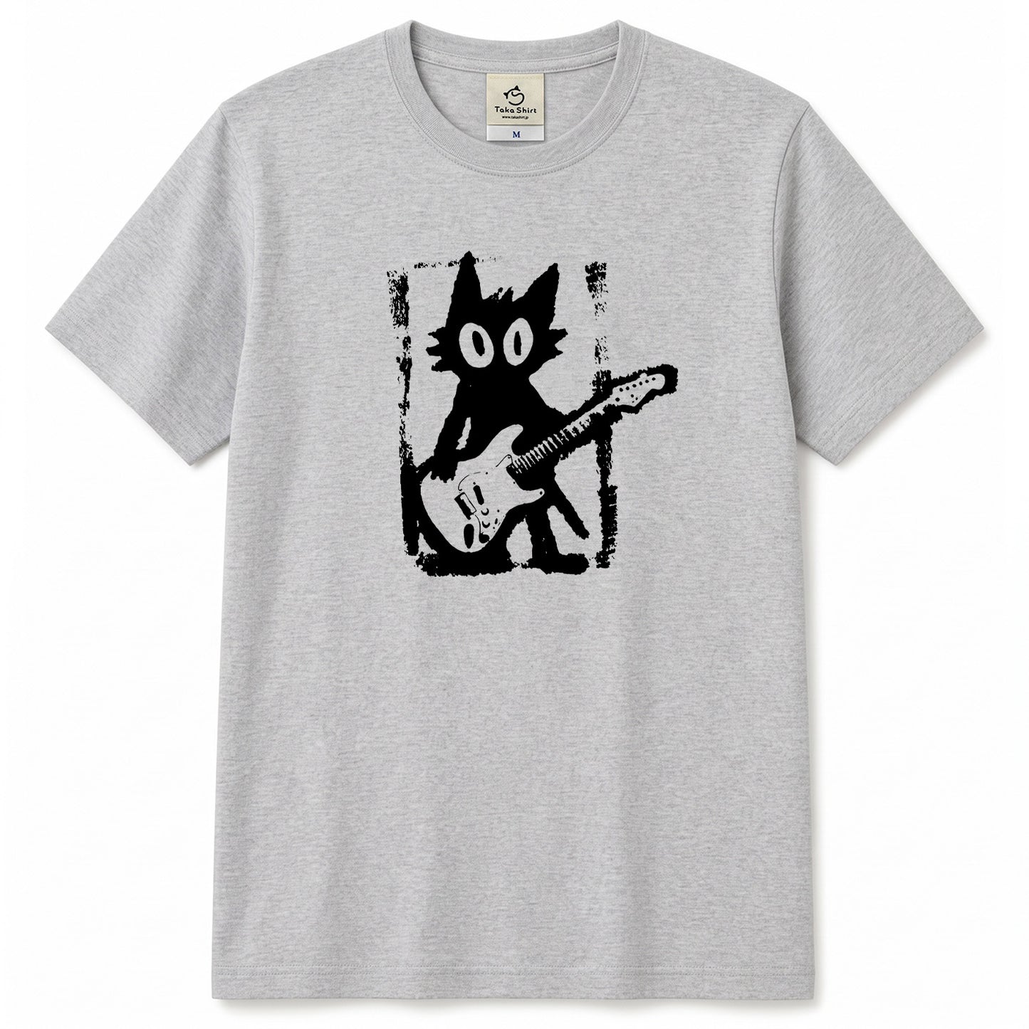 猫ギターロック Tシャツ | 音楽好きに人気