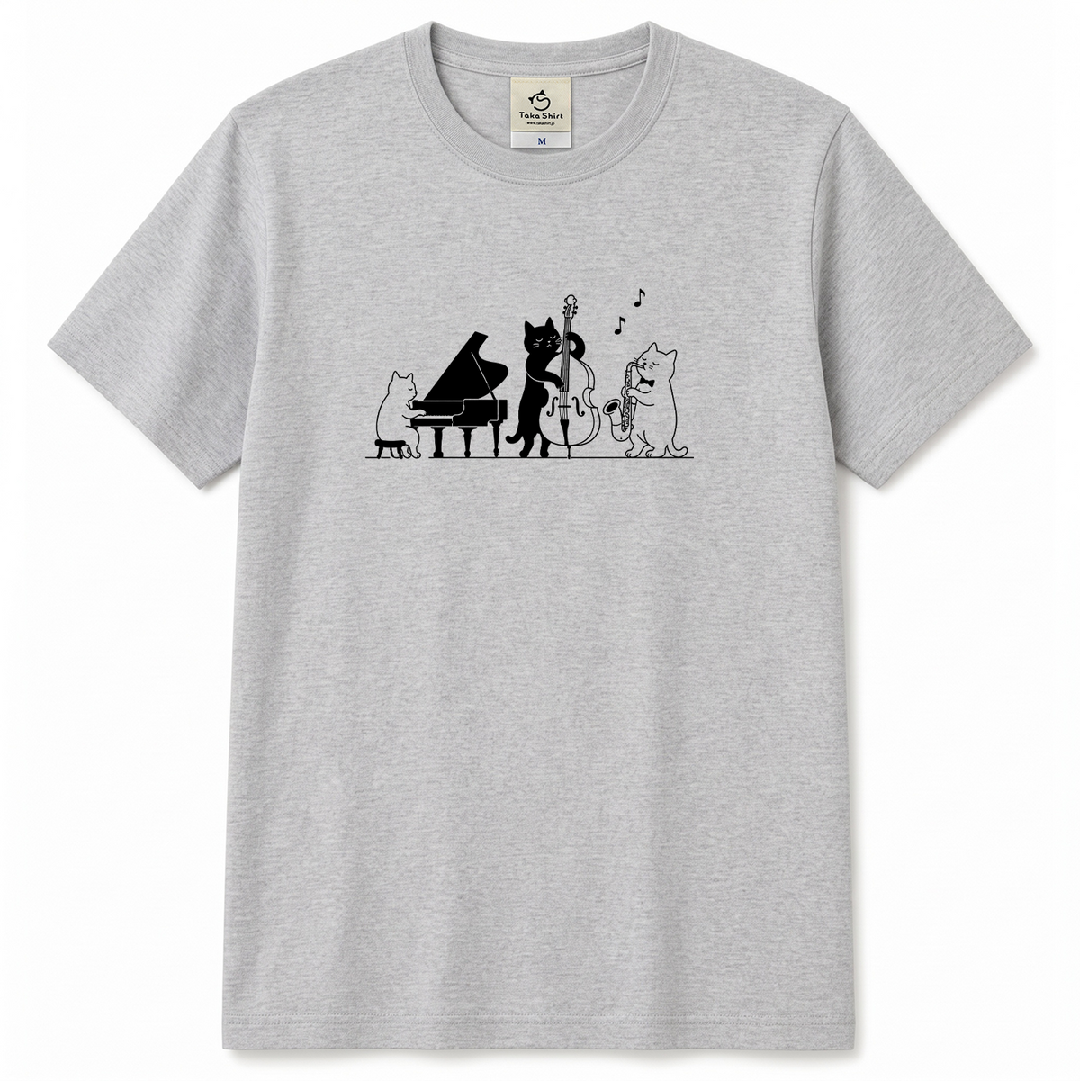 猫ジャズバンド 猫Tシャツ ｜音楽好きに人気