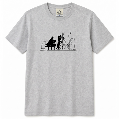 猫ジャズバンド 猫Tシャツ ｜音楽好きに人気