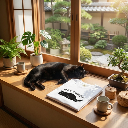 明日から本気出す 猫Tシャツ｜おもしろ猫デザイン