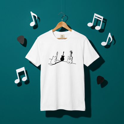 猫ギター 猫Tシャツ｜音楽好きに人気