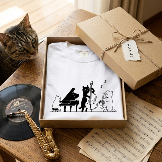 猫ジャズバンド 猫Tシャツ ｜音楽好きに人気