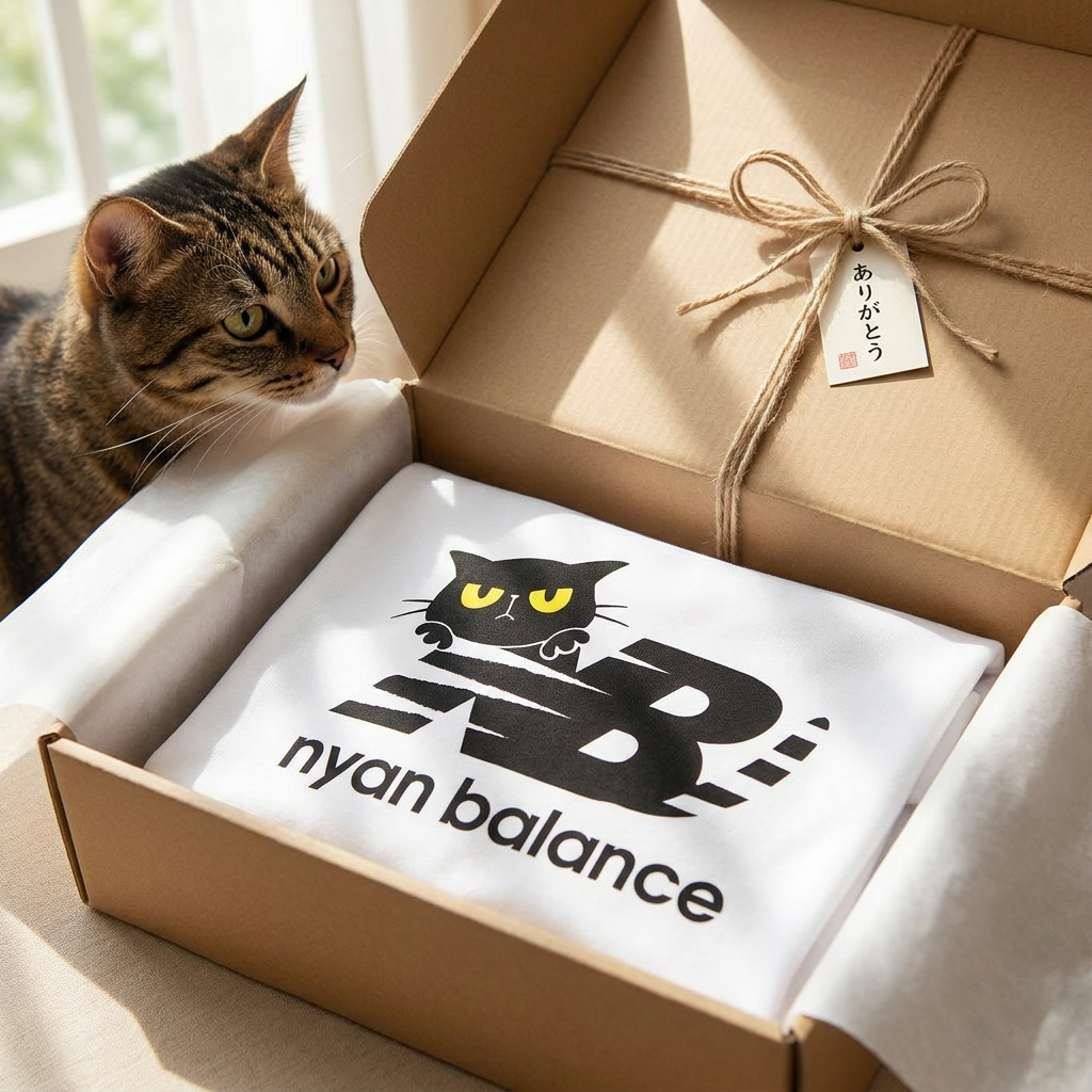 Nyan Balance 猫Tシャツ ｜おもしろ猫デザイン