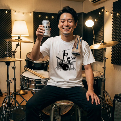 猫ドラム 猫Tシャツ｜音楽好きに人気