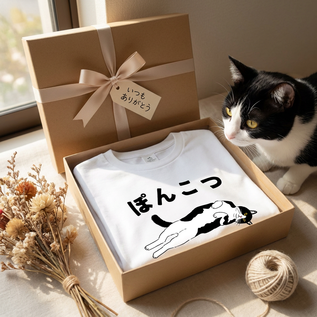 猫tシャツ ねこ かわいい猫イラスト ぽんこつ ｜アダルト&キッズサイズ