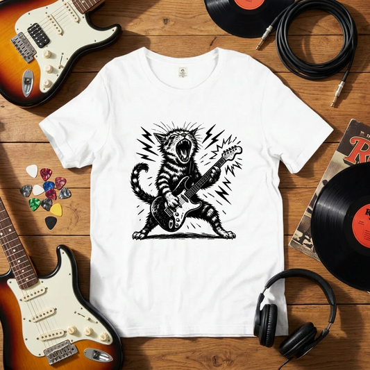 ロック猫ギター Tシャツ | 音楽好きに人気