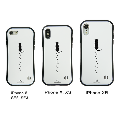 ケース ねこ 猫イラスト猫の足跡  スマホ ケース iPhone8, SE2, SE3 ~ ケース iPhone16シリーズ