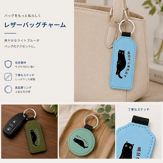 明日から本気出す黒猫 キーホルダー