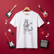 マンドリンキャット | かわいい猫 マンドリン 演奏 イラスト Tシャツ【猫好き・音楽好き・誕生日ギフトに最適】
