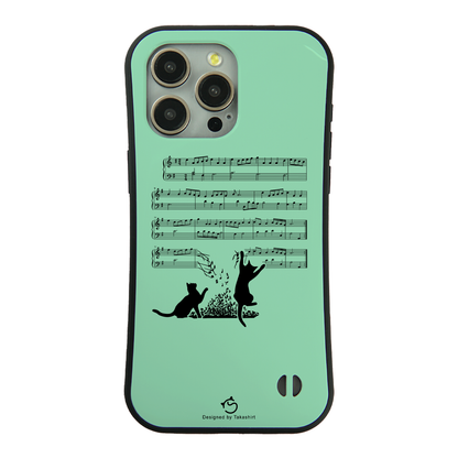 ケース ねこ 猫イラスト猫猫音符  スマホ ケース iPhone8, SE2, SE3 ~ ケースiPhone17シリーズ