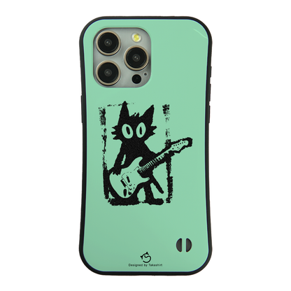 ケース ねこ 猫ギターロック スマホ ケース iPhone8, SE2, SE3 ~ ケースiPhone17シリーズ