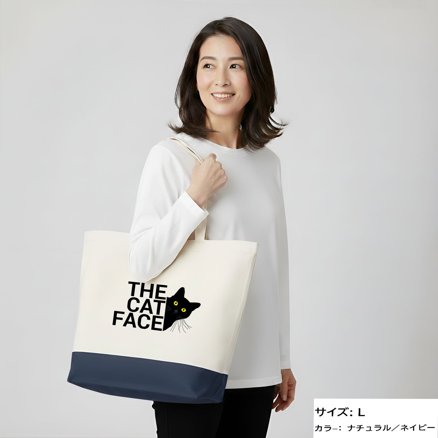 猫トートバッグ  猫 エコ バッグ The cat face2