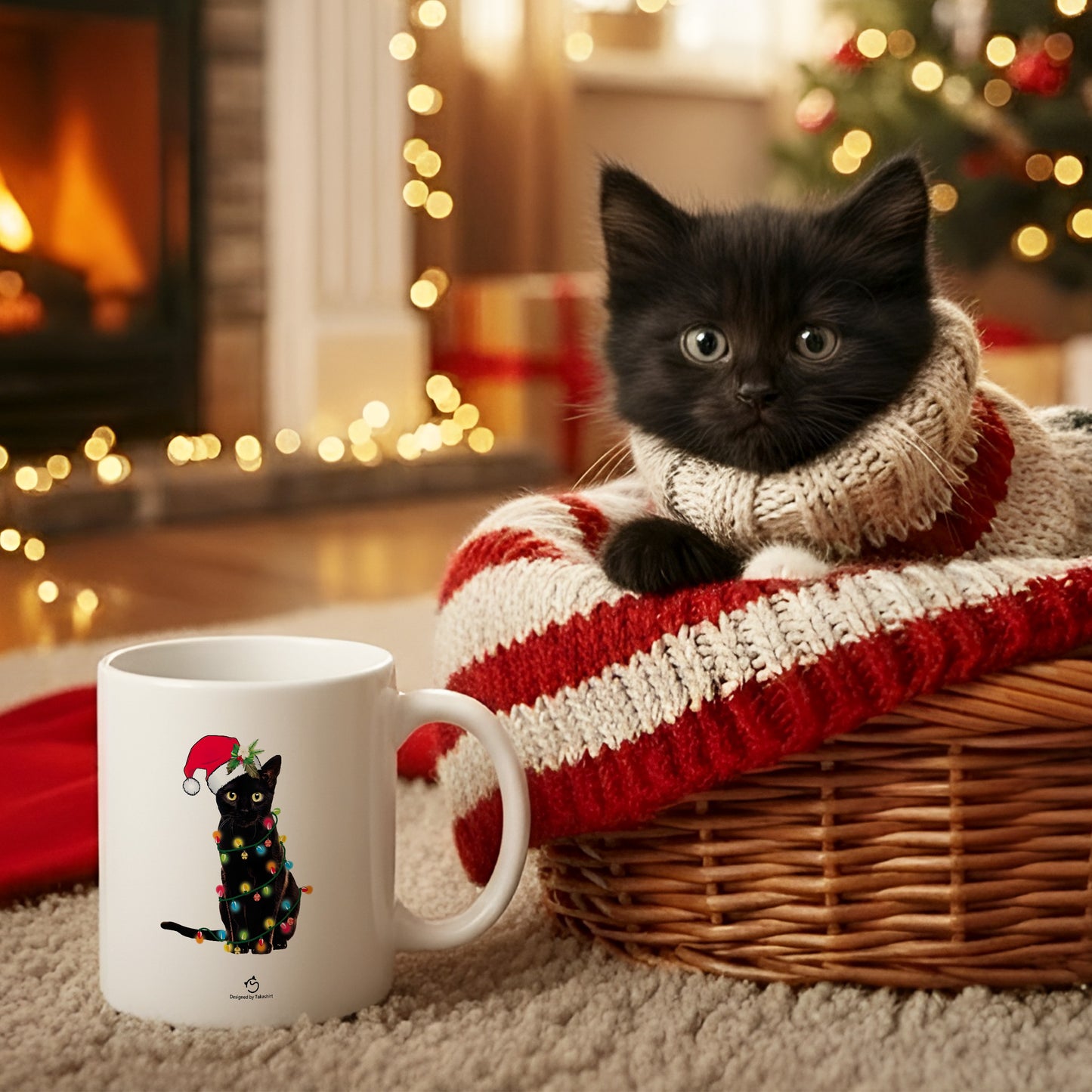 【クリスマス限定商品】マグカップ 猫イラスト 猫クリスマス