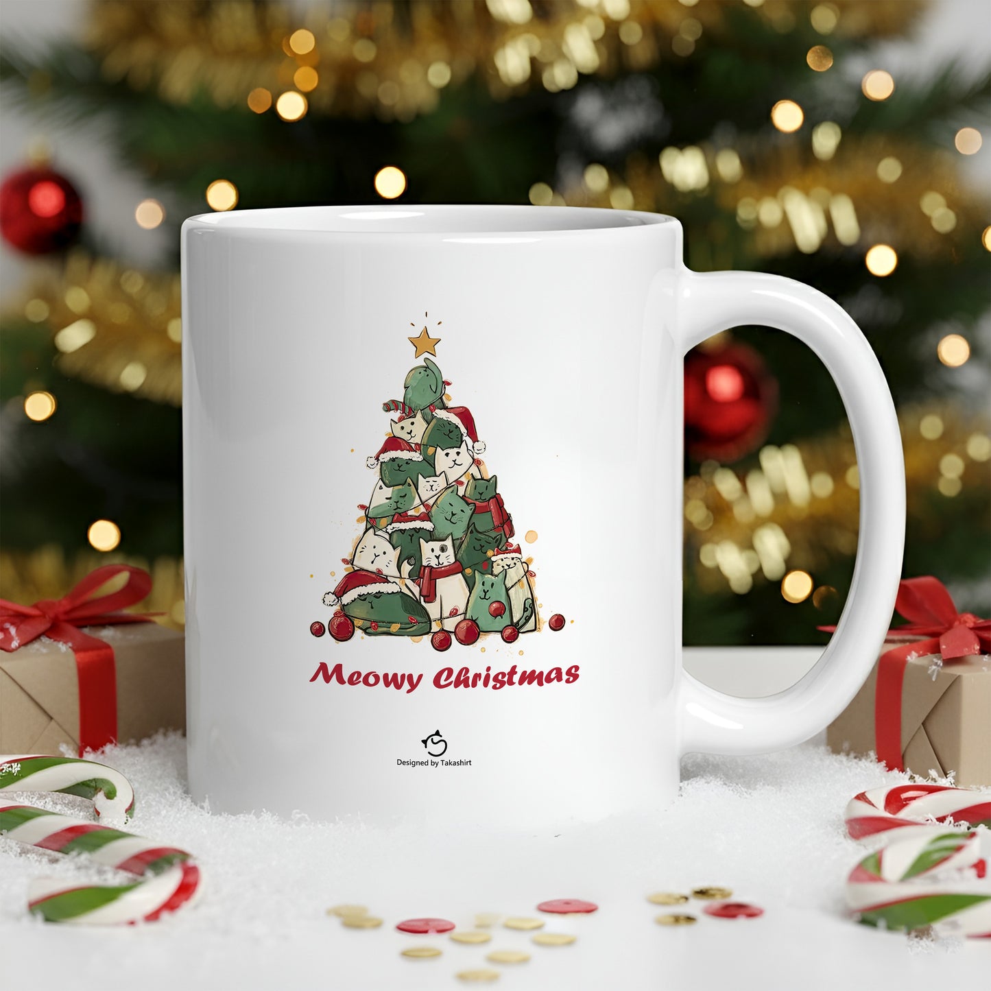 【クリスマス限定商品】マグカップ 猫イラスト 猫クリスマス