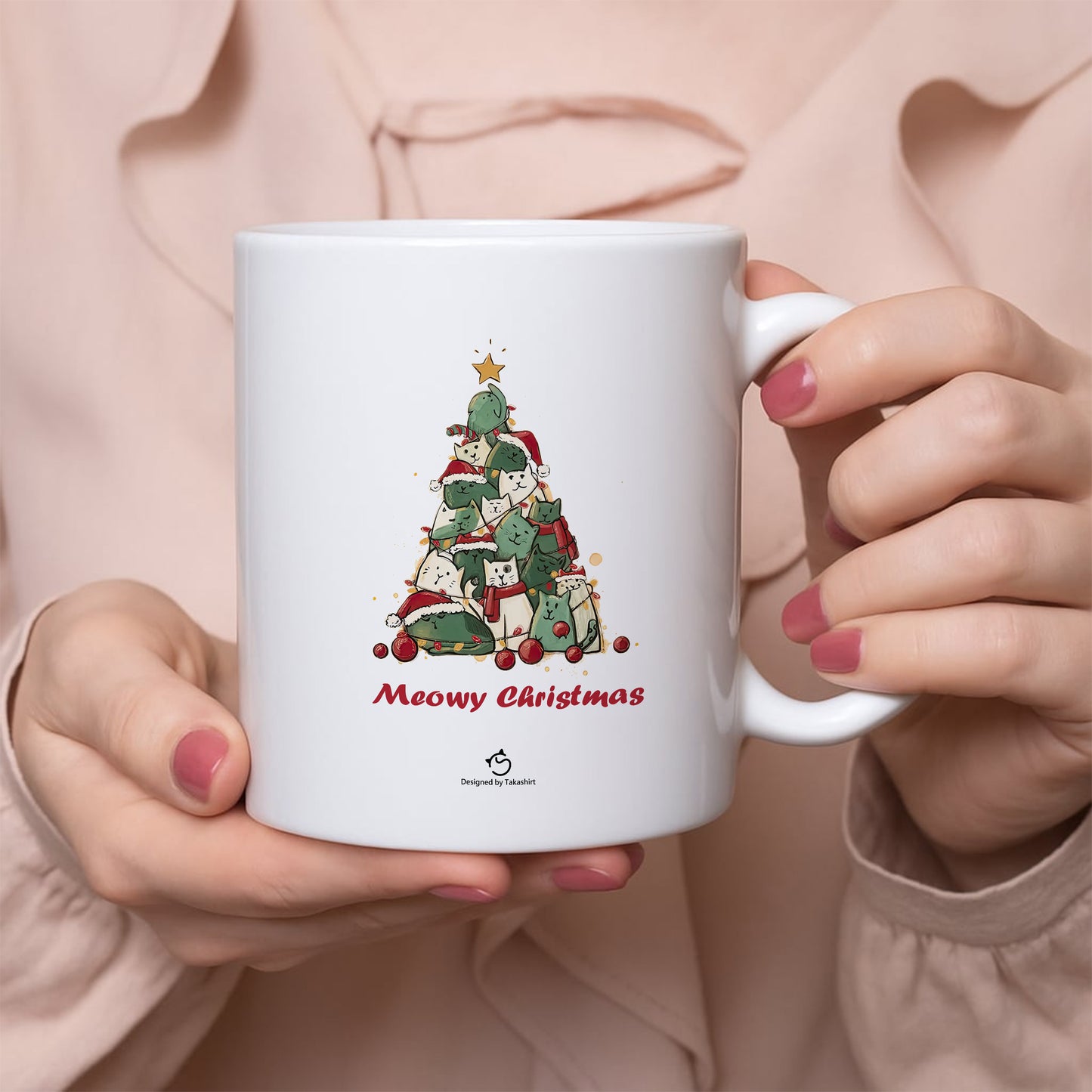 【クリスマス限定商品】マグカップ 猫イラスト 猫クリスマス