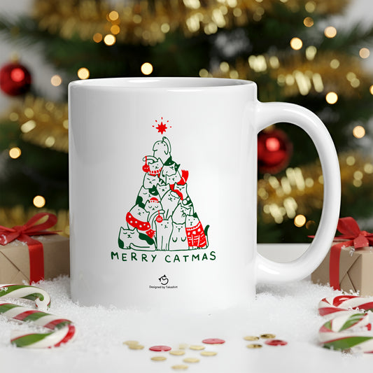 【クリスマス限定商品】マグカップ 猫イラスト 猫クリスマス