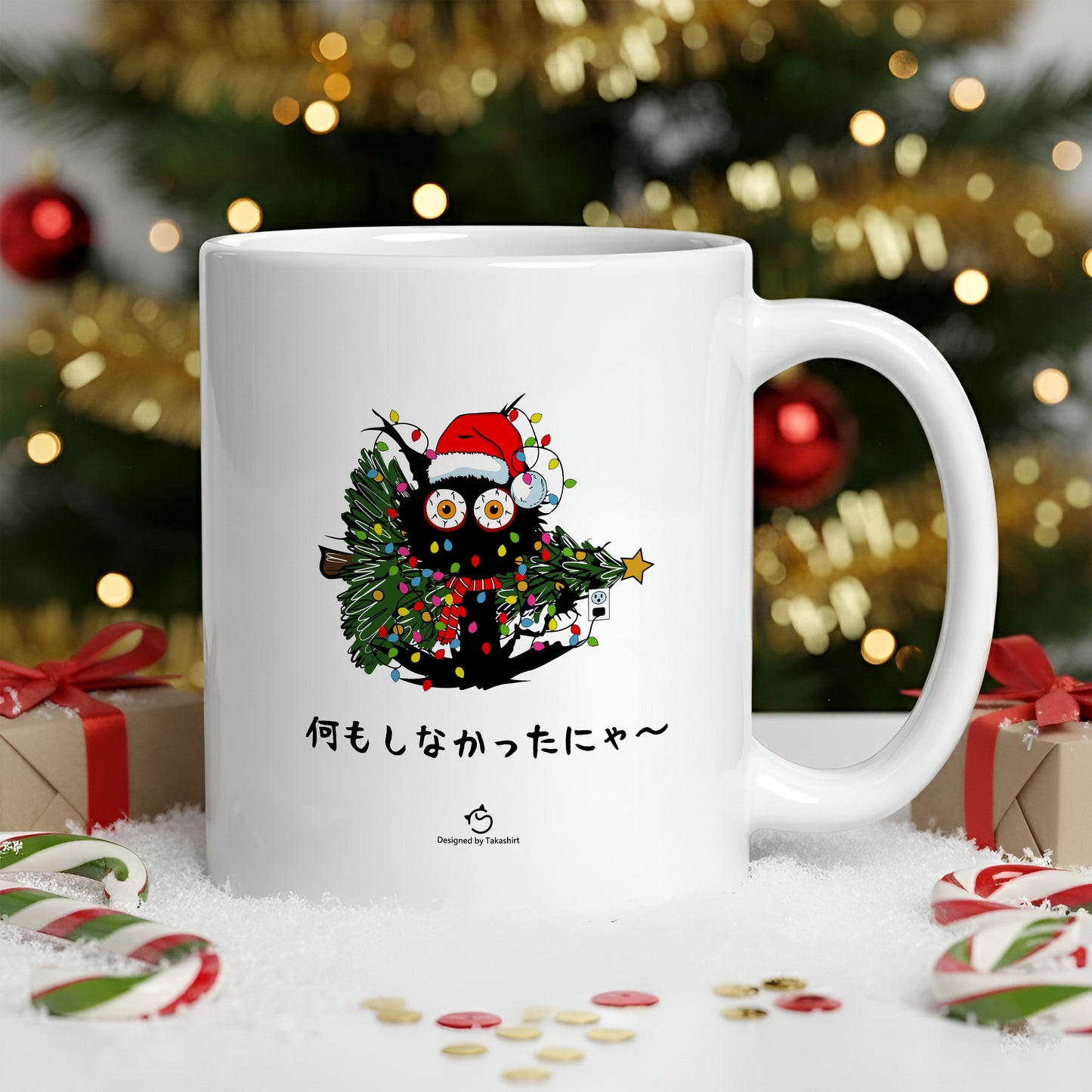 【クリスマス限定商品】マグカップ 猫イラスト 猫クリスマス