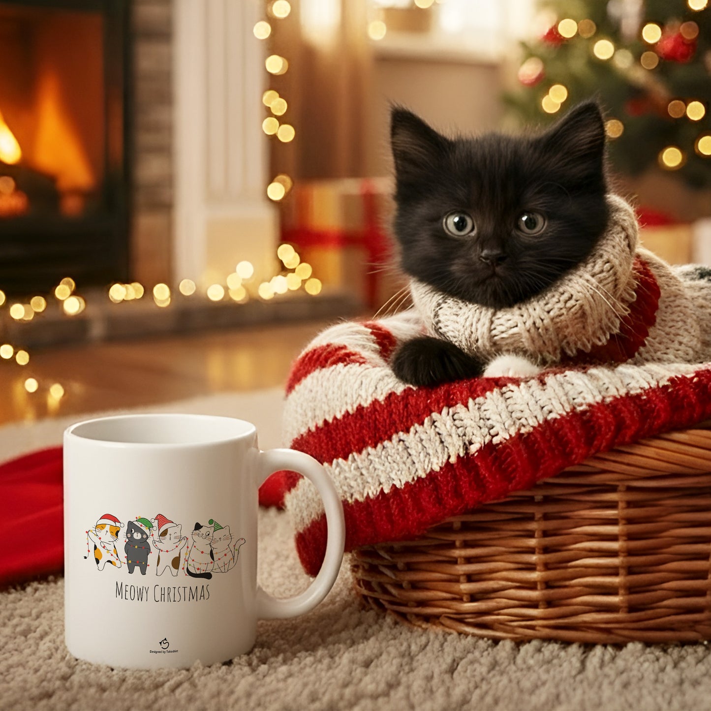 【クリスマス限定商品】マグカップ 猫イラスト 猫クリスマス