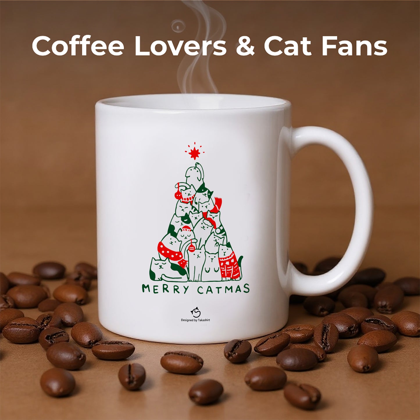 【クリスマス限定商品】マグカップ 猫イラスト 猫クリスマス