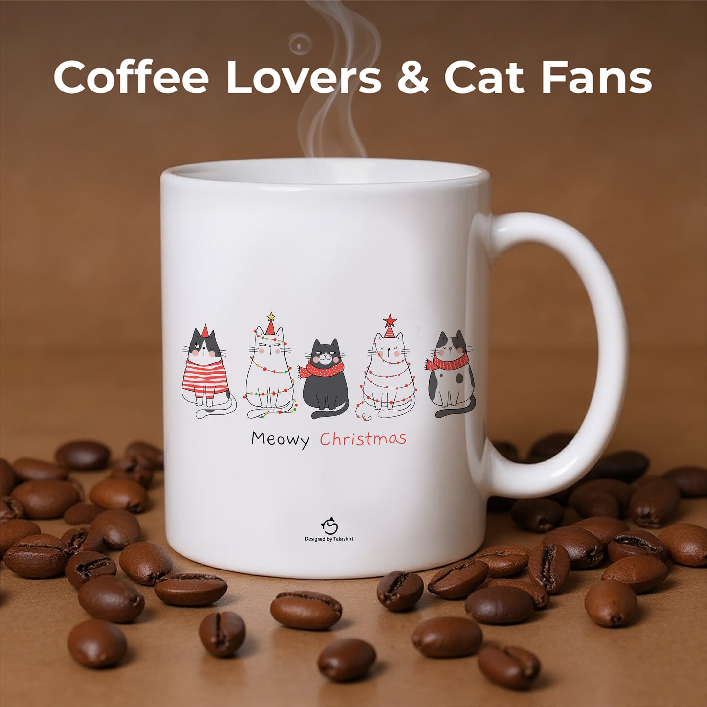 【クリスマス限定商品】マグカップ 猫イラスト 猫クリスマス