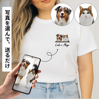 【名入れ＆写真入れ】うちの子 オリジナルTシャツ お誕生日 クリスマス 母の日プレゼント ペット猫 犬 名入れ Tシャツ 長袖Tシャツ トレーナ パーカー キッズサイズあり