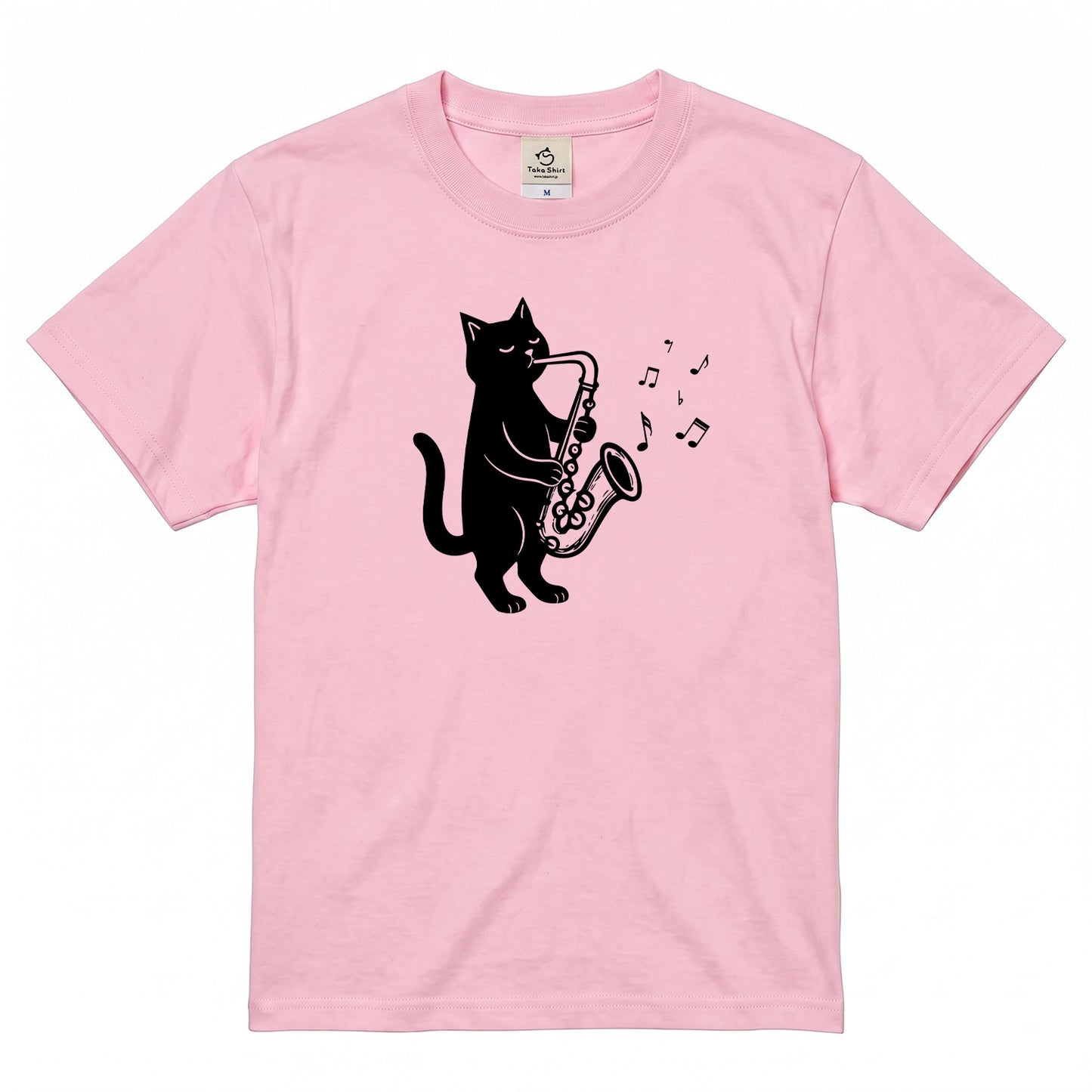 サックスを吹く猫Tシャツ｜音楽好きに人気