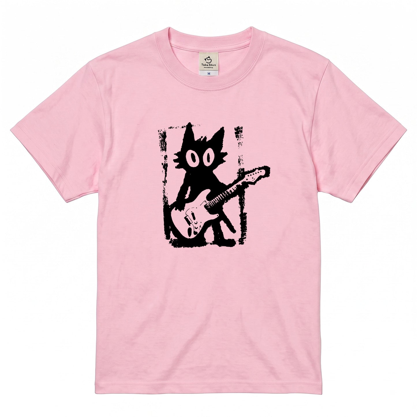 猫ギターロック Tシャツ | 音楽好きに人気