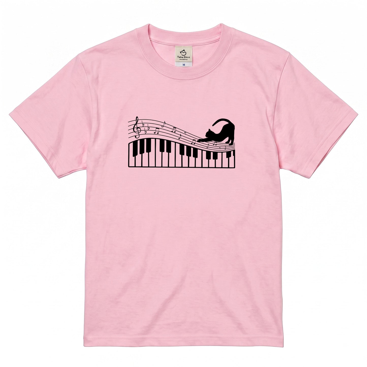 猫ピアノTシャツ｜音楽好きに人気
