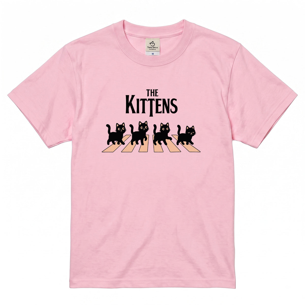 THE KITTENS | 横断歩道 ゆるかわ 子猫 パロディTシャツ【猫好き・愛猫家・イベント・ギフトに最適】