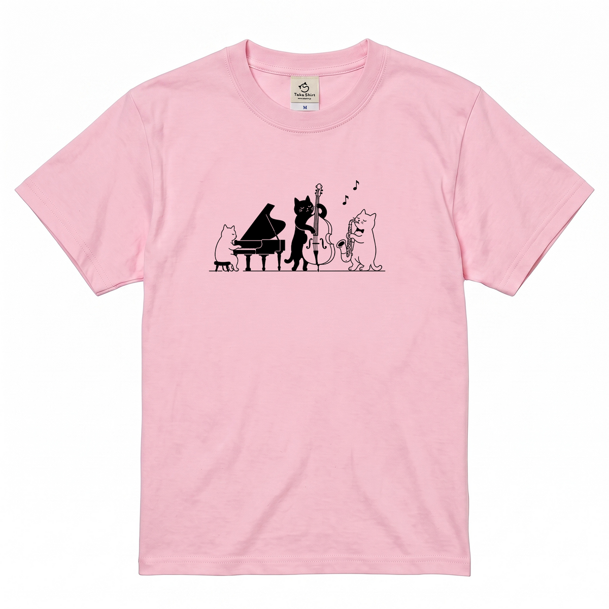 猫ジャズバンド 猫Tシャツ ｜音楽好きに人気