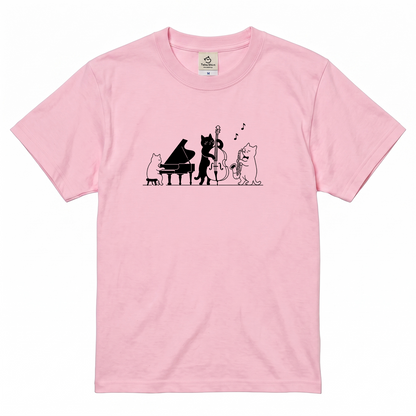 猫ジャズバンド 猫Tシャツ ｜音楽好きに人気
