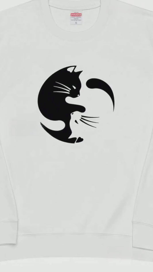 猫 トレーナー ねこ かわいい 猫イラスト 陰陽サークル猫