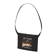春限定！「花より昼寝」くろまるキャンバス サコッシュ｜ゆるくて癒される桜デザイン