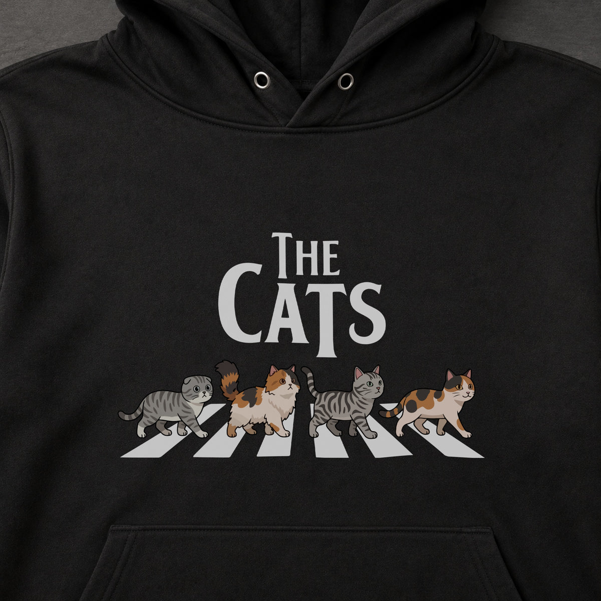 THE CATS 横断歩道 猫 行進 パロディ パーカー ｜フロントプリント