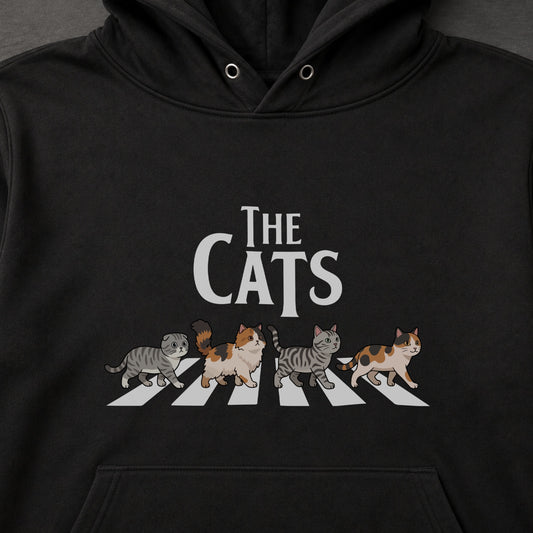 THE CATS 横断歩道 猫 行進 パロディ パーカー ｜フロントプリント