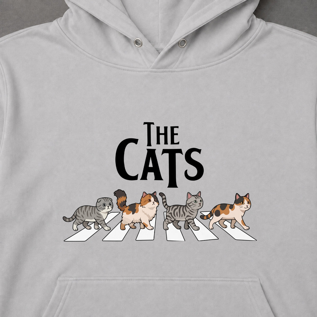THE CATS 横断歩道 猫 行進 パロディ パーカー ｜フロントプリント