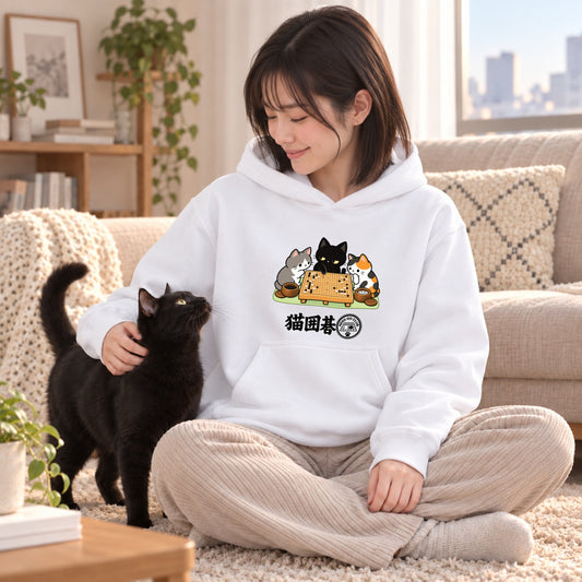 Cat Go Club 猫囲碁 パーカー｜フロントプリント