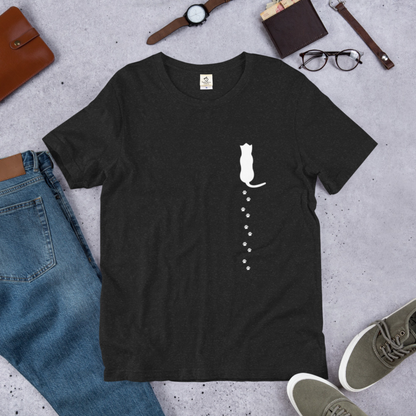 猫tシャツ ねこ 猫イラスト 猫の足跡｜アダルト&キッズサイズ