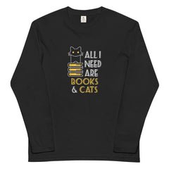 猫 ロン t 猫 長袖 t シャツ ねこ 猫イラスト All I Need Are Books And Cats.