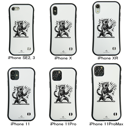 ケース ねこ 猫イラストロック猫ギター スマホ ケース iPhone8, SE2, SE3 ~ ケースiPhone17シリーズ