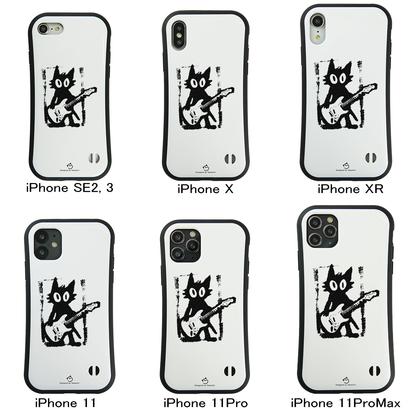 ケース ねこ 猫ギターロック スマホ ケース iPhone8, SE2, SE3 ~ ケースiPhone17シリーズ