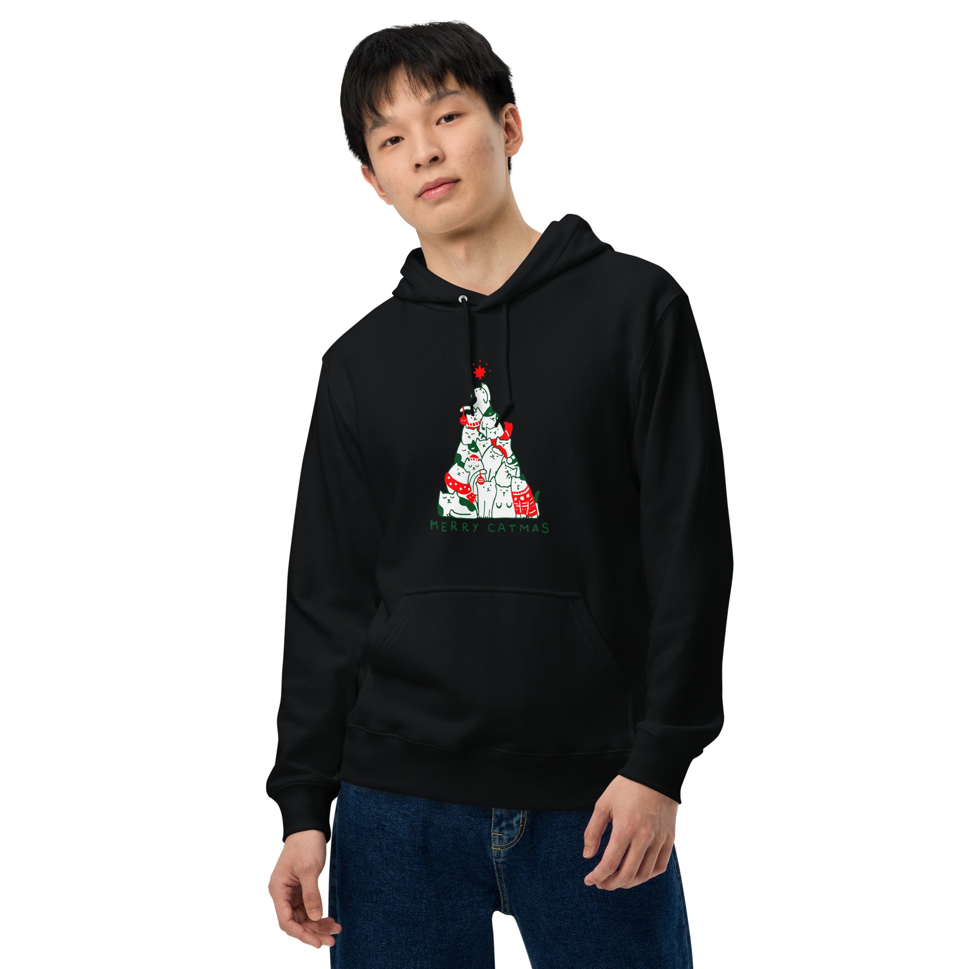 【クリスマス限定商品】猫 パーカー ねこ かわいい 猫イラスト 猫クリスマス.